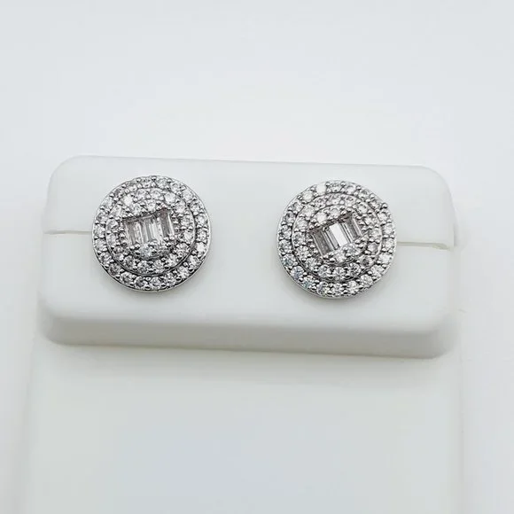 925 Sterling Silver Plated CZ Earrings, EVBRS573 - Picture 6 of 10
